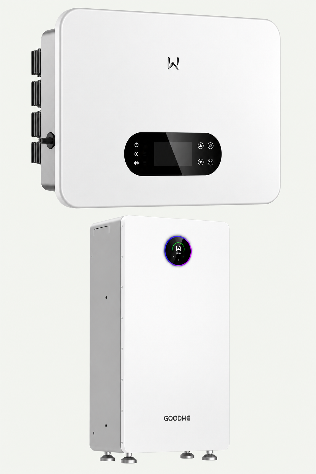 GoodWe híbrido 10 kW: componentes o configuración ilustrativa